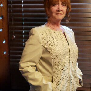 Isaac Mizrahi New White Leather Jacket